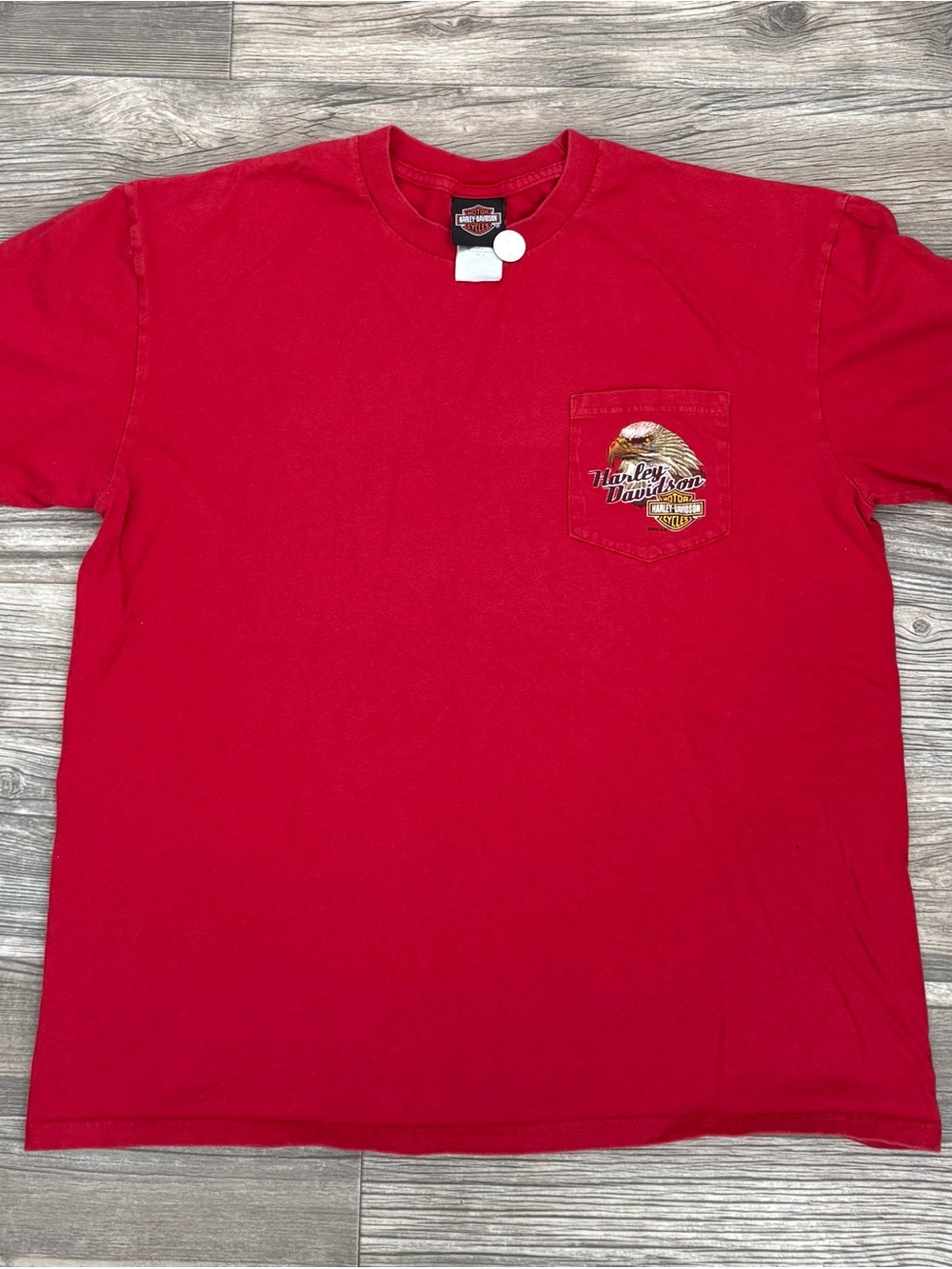 Harley-Davidson Red Blue Ridge Hickory NC Dealer Location Graphic Tee XL